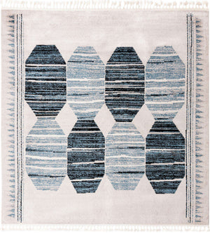 Blue 10' x 10' Aramis Square Area Rug Polypropylene With Cotton Backing Easy Clean Living Room Bedroom Dining Office Carpet for Sale at Rug Engine
