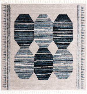 Blue 7' 10 x 7' 10 Aramis Square Area Rug Polypropylene With Cotton Backing Easy Clean Living Room Bedroom Dining Office Carpet for Sale at Rug Engine