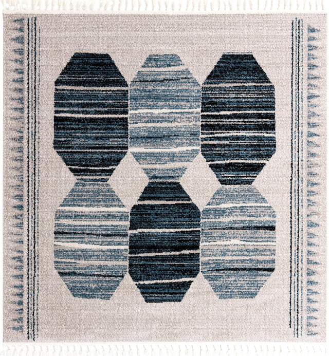Blue 7' 10 x 7' 10 Aramis Square Area Rug Polypropylene With Cotton Backing Easy Clean Living Room Bedroom Dining Office Carpet for Sale at Rug Engine