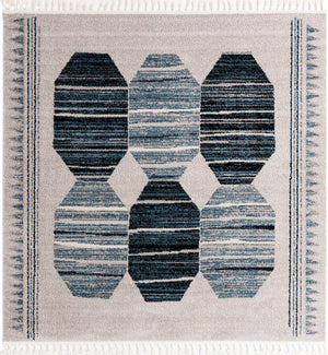 Blue 7' 10 x 7' 10 Aramis Square Area Rug Polypropylene With Cotton Backing Easy Clean Living Room Bedroom Dining Office Carpet for Sale at Rug Engine