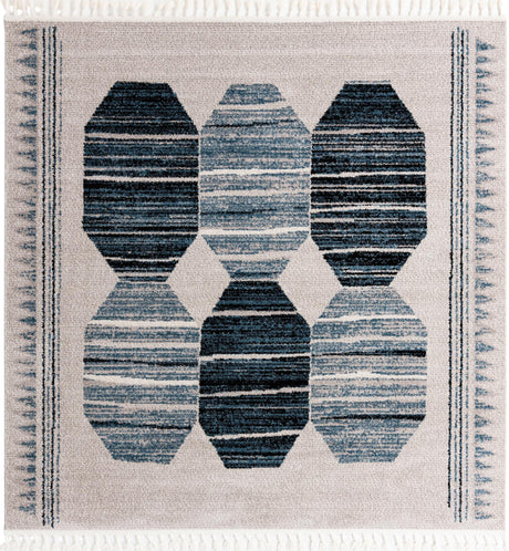 Blue 7' 10 x 7' 10 Aramis Square Area Rug Polypropylene With Cotton Backing Easy Clean Living Room Bedroom Dining Office Carpet for Sale at Rug Engine