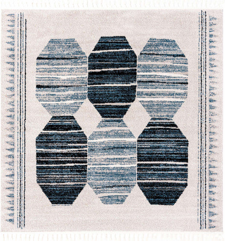 Blue 7' 10 x 7' 10 Aramis Square Area Rug Polypropylene With Cotton Backing Easy Clean Living Room Bedroom Dining Office Carpet for Sale at Rug Engine