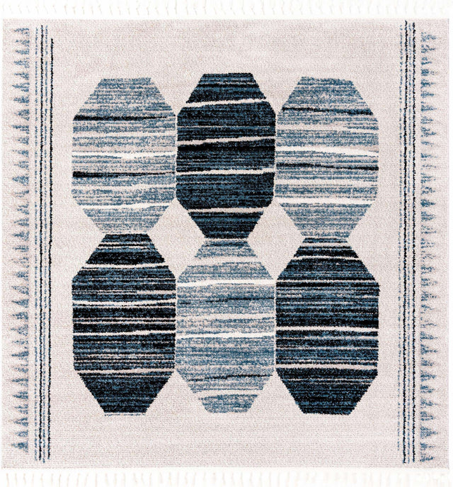 Blue 7' 10 x 7' 10 Aramis Square Area Rug Polypropylene With Cotton Backing Easy Clean Living Room Bedroom Dining Office Carpet for Sale at Rug Engine