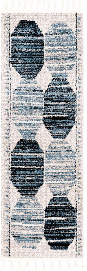 Blue 2' x 6' Aramis Runner Area Rug Polypropylene With Cotton Backing Easy Clean Living Room Bedroom Dining Office Carpet for Sale at Rug Engine