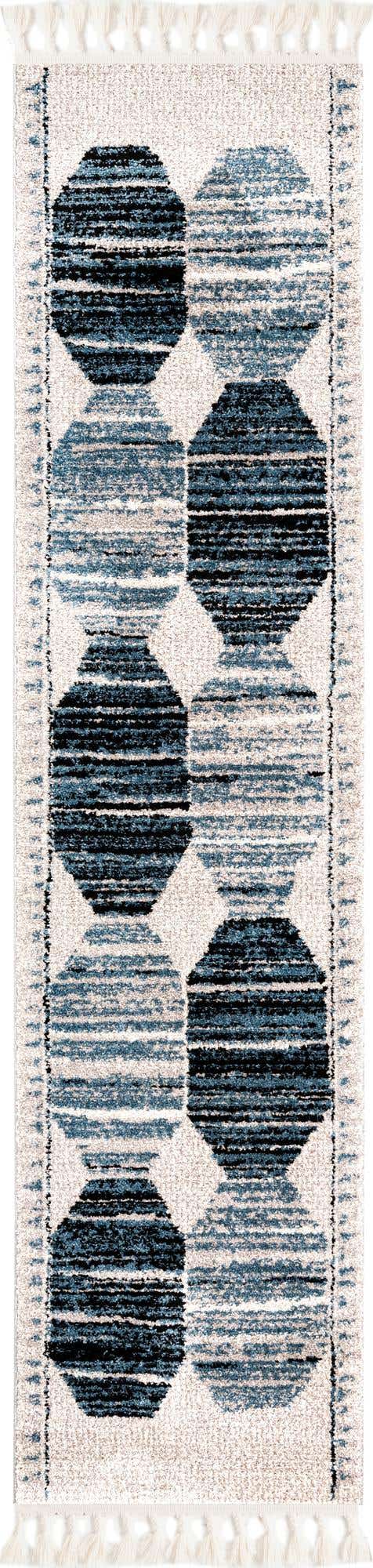 Blue 2' x 8' Aramis Runner Area Rug Polypropylene With Cotton Backing Easy Clean Living Room Bedroom Dining Office Carpet for Sale at Rug Engine