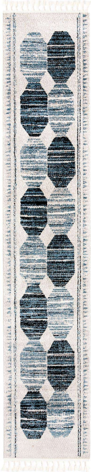 Blue 2' 7 x 13' Aramis Runner Area Rug Polypropylene With Cotton Backing Easy Clean Living Room Bedroom Dining Office Carpet for Sale at Rug Engine