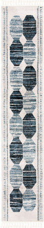 Blue 2' 7 x 13' Aramis Runner Area Rug Polypropylene With Cotton Backing Easy Clean Living Room Bedroom Dining Office Carpet for Sale at Rug Engine