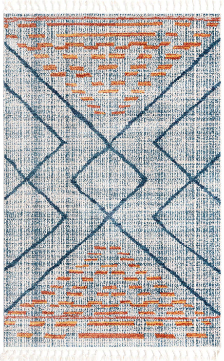 Blue 5' 3 x 8' Aramis Rectangle Area Rug Polypropylene With Cotton Backing Easy Clean Living Room Bedroom Dining Office Carpet for Sale at Rug Engine