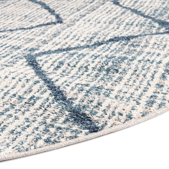 Blue 10' x 10' Aramis Round Area Rug Polypropylene With Cotton Backing Easy Clean Living Room Bedroom Dining Office Carpet for Sale at Rug Engine