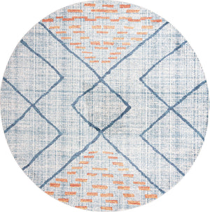 Blue 10' x 10' Aramis Round Area Rug Polypropylene With Cotton Backing Easy Clean Living Room Bedroom Dining Office Carpet for Sale at Rug Engine