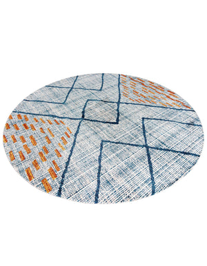 Blue 10' x 10' Aramis Round Area Rug Polypropylene With Cotton Backing Easy Clean Living Room Bedroom Dining Office Carpet for Sale at Rug Engine