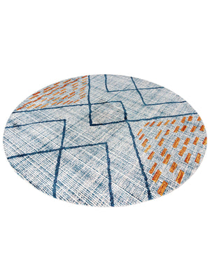 Blue 10' x 10' Aramis Round Area Rug Polypropylene With Cotton Backing Easy Clean Living Room Bedroom Dining Office Carpet for Sale at Rug Engine