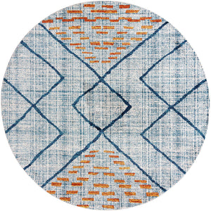 Blue 10' x 10' Aramis Round Area Rug Polypropylene With Cotton Backing Easy Clean Living Room Bedroom Dining Office Carpet for Sale at Rug Engine