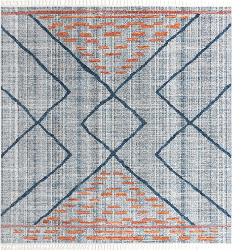 Blue 12' x 12' Aramis Square Area Rug Polypropylene With Cotton Backing Easy Clean Living Room Bedroom Dining Office Carpet for Sale at Rug Engine