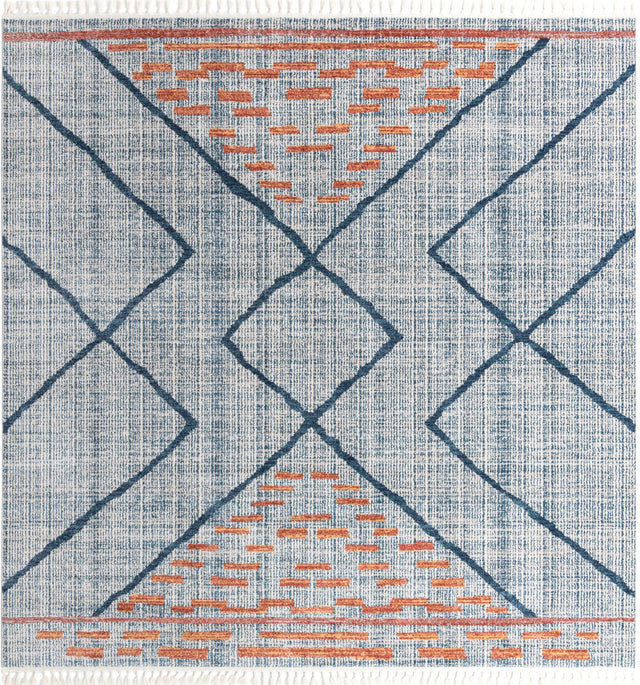 Blue 12' x 12' Aramis Square Area Rug Polypropylene With Cotton Backing Easy Clean Living Room Bedroom Dining Office Carpet for Sale at Rug Engine