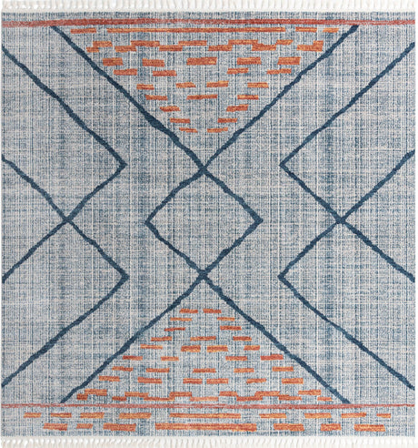 Blue 12' x 12' Aramis Square Area Rug Polypropylene With Cotton Backing Easy Clean Living Room Bedroom Dining Office Carpet for Sale at Rug Engine