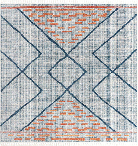 Blue 12' x 12' Aramis Square Area Rug Polypropylene With Cotton Backing Easy Clean Living Room Bedroom Dining Office Carpet for Sale at Rug Engine