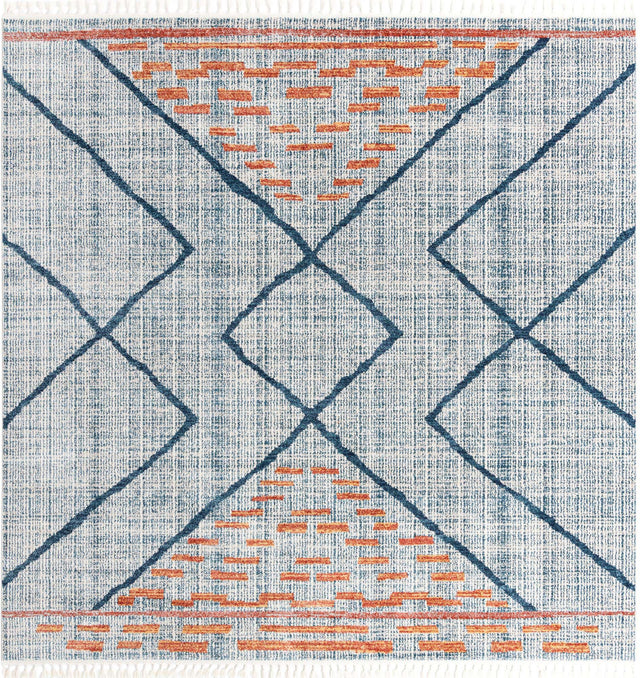 Blue 12' x 12' Aramis Square Area Rug Polypropylene With Cotton Backing Easy Clean Living Room Bedroom Dining Office Carpet for Sale at Rug Engine