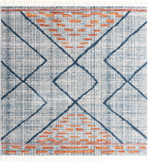 Blue 8' x 8' Aramis Square Area Rug Polypropylene With Cotton Backing Easy Clean Living Room Bedroom Dining Office Carpet for Sale at Rug Engine