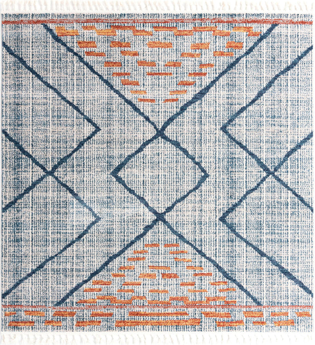 Blue 8' x 8' Aramis Square Area Rug Polypropylene With Cotton Backing Easy Clean Living Room Bedroom Dining Office Carpet for Sale at Rug Engine