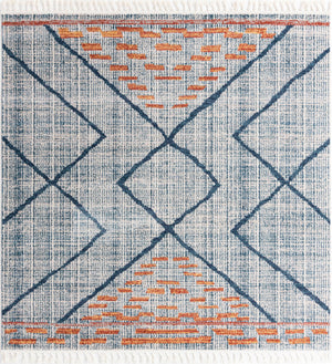 Blue 8' x 8' Aramis Square Area Rug Polypropylene With Cotton Backing Easy Clean Living Room Bedroom Dining Office Carpet for Sale at Rug Engine