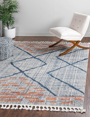 Blue 12' x 12' Aramis Square Area Rug Polypropylene With Cotton Backing Easy Clean Living Room Bedroom Dining Office Carpet for Sale at Rug Engine