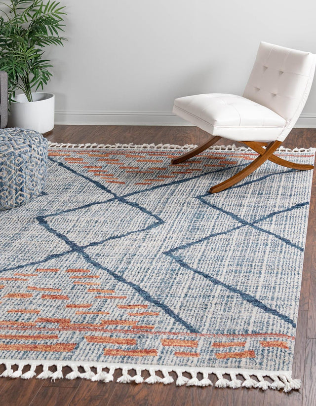 Blue 12' x 12' Aramis Square Area Rug Polypropylene With Cotton Backing Easy Clean Living Room Bedroom Dining Office Carpet for Sale at Rug Engine