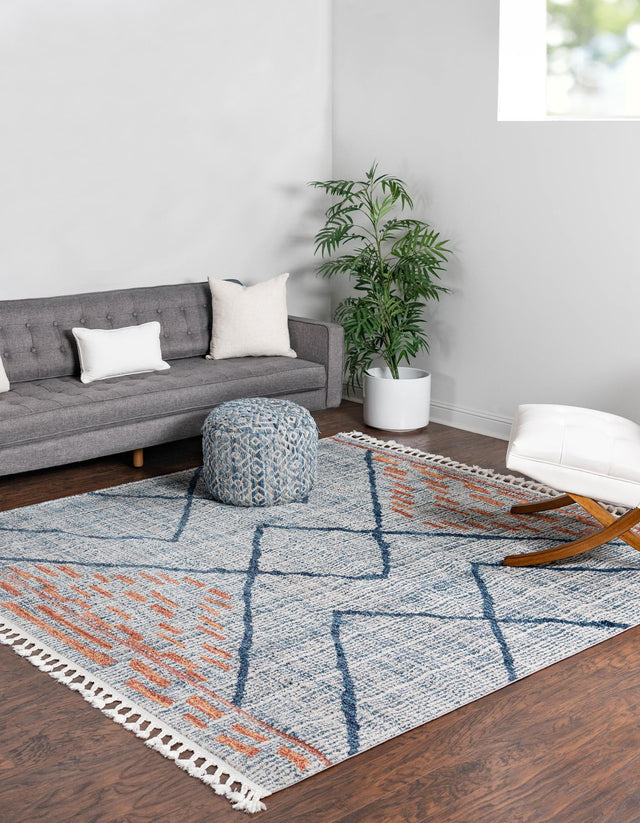 Blue 12' x 12' Aramis Square Area Rug Polypropylene With Cotton Backing Easy Clean Living Room Bedroom Dining Office Carpet for Sale at Rug Engine