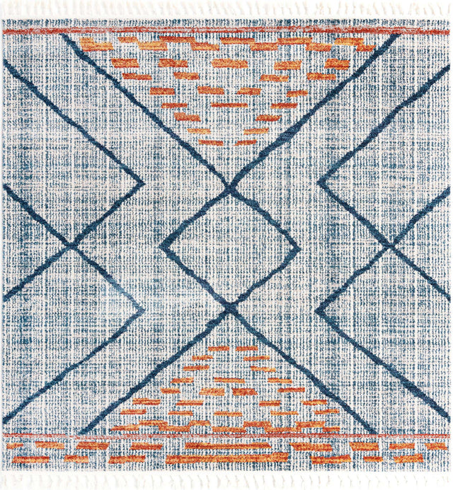 Blue 8' x 8' Aramis Square Area Rug Polypropylene With Cotton Backing Easy Clean Living Room Bedroom Dining Office Carpet for Sale at Rug Engine