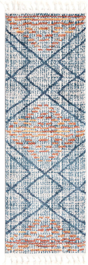 Blue 2' x 6' Aramis Runner Area Rug Polypropylene With Cotton Backing Easy Clean Living Room Bedroom Dining Office Carpet for Sale at Rug Engine