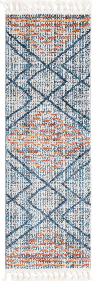 Blue 2' x 6' Aramis Runner Area Rug Polypropylene With Cotton Backing Easy Clean Living Room Bedroom Dining Office Carpet for Sale at Rug Engine