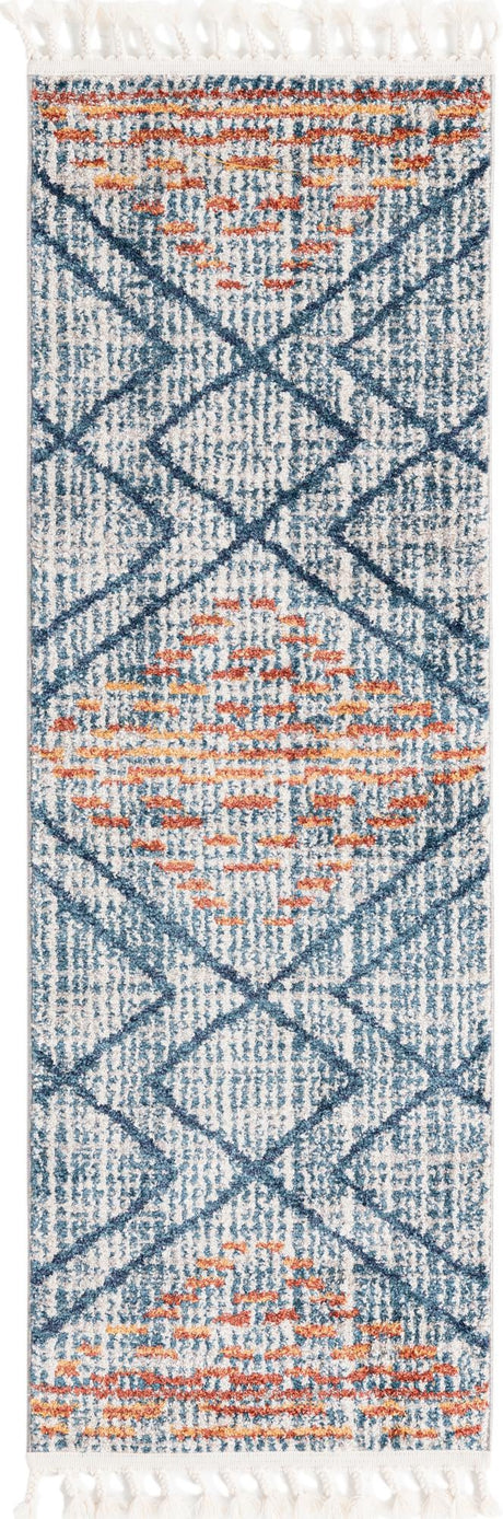 Blue 2' x 6' Aramis Runner Area Rug Polypropylene With Cotton Backing Easy Clean Living Room Bedroom Dining Office Carpet for Sale at Rug Engine
