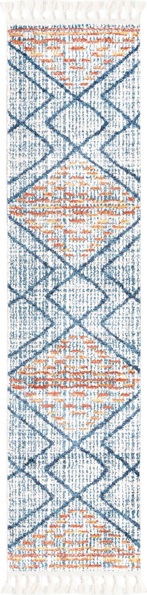 Blue 2' x 8' Aramis Runner Area Rug Polypropylene With Cotton Backing Easy Clean Living Room Bedroom Dining Office Carpet for Sale at Rug Engine
