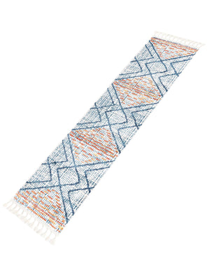 Blue 2' x 8' Aramis Runner Area Rug Polypropylene With Cotton Backing Easy Clean Living Room Bedroom Dining Office Carpet for Sale at Rug Engine