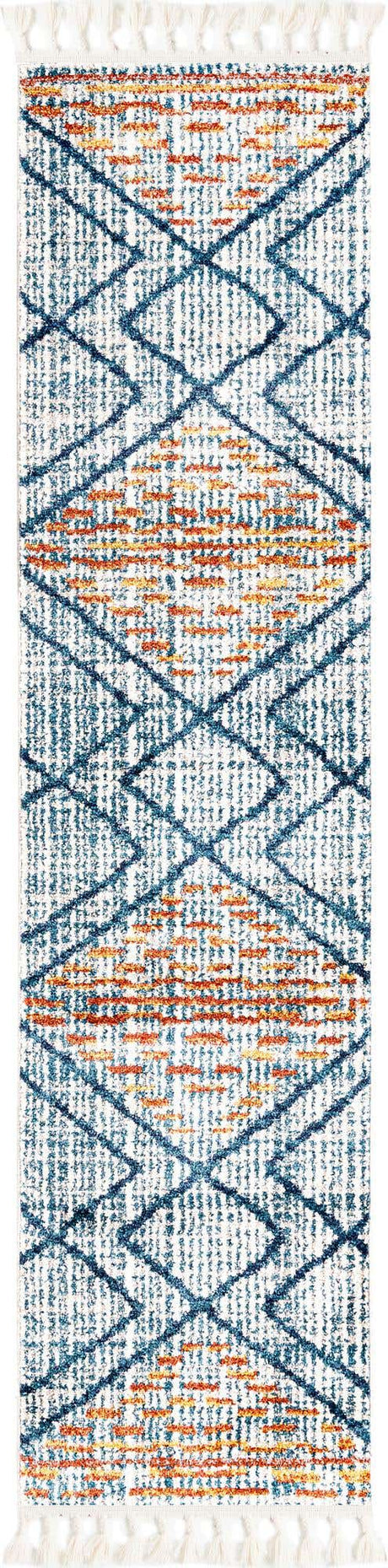 Blue 2' x 8' Aramis Runner Area Rug Polypropylene With Cotton Backing Easy Clean Living Room Bedroom Dining Office Carpet for Sale at Rug Engine