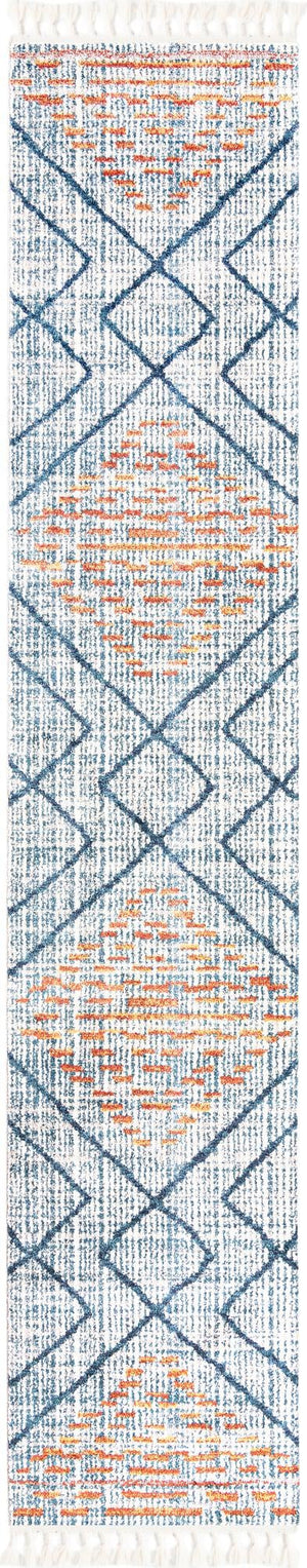 Blue 2' 7 x 13' Aramis Runner Area Rug Polypropylene With Cotton Backing Easy Clean Living Room Bedroom Dining Office Carpet for Sale at Rug Engine