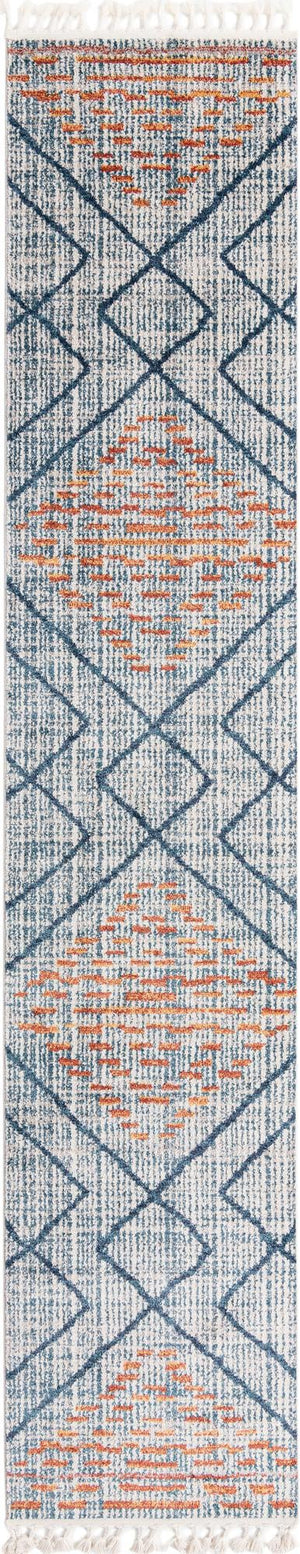 Blue 2' 7 x 13' Aramis Runner Area Rug Polypropylene With Cotton Backing Easy Clean Living Room Bedroom Dining Office Carpet for Sale at Rug Engine