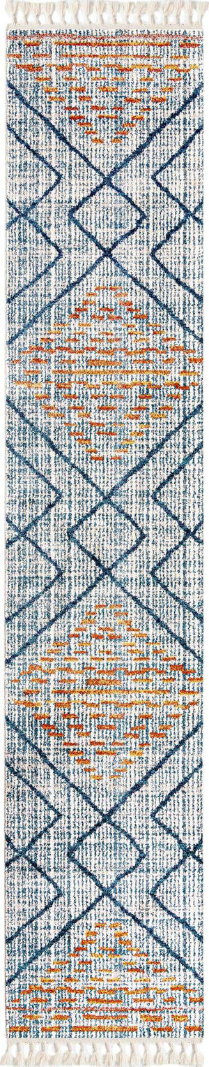Blue 2' 7 x 13' Aramis Runner Area Rug Polypropylene With Cotton Backing Easy Clean Living Room Bedroom Dining Office Carpet for Sale at Rug Engine