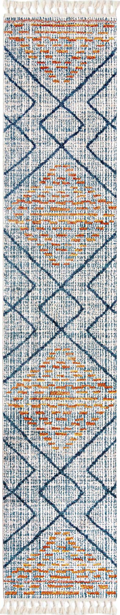 Blue 2' 7 x 13' Aramis Runner Area Rug Polypropylene With Cotton Backing Easy Clean Living Room Bedroom Dining Office Carpet for Sale at Rug Engine
