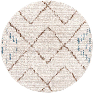 Ivory 3' 3 x 3' 3 Aramis Round Area Rug Polypropylene With Cotton Backing Easy Clean Living Room Bedroom Dining Office Carpet for Sale at Rug Engine