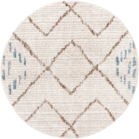 Ivory 3' 3 x 3' 3 Aramis Round Area Rug Polypropylene With Cotton Backing Easy Clean Living Room Bedroom Dining Office Carpet for Sale at Rug Engine