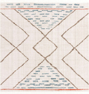 Ivory 12' x 12' Aramis Square Area Rug Polypropylene With Cotton Backing Easy Clean Living Room Bedroom Dining Office Carpet for Sale at Rug Engine