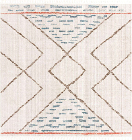 Ivory 12' x 12' Aramis Square Area Rug Polypropylene With Cotton Backing Easy Clean Living Room Bedroom Dining Office Carpet for Sale at Rug Engine
