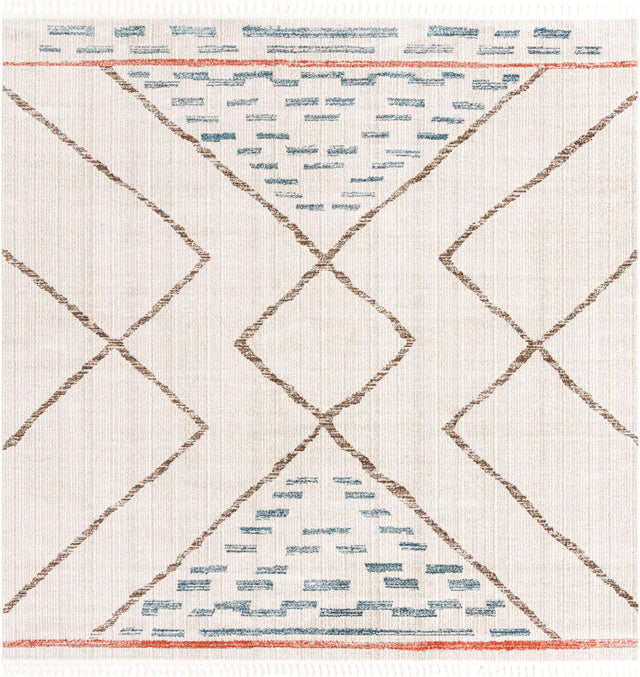 Ivory 12' x 12' Aramis Square Area Rug Polypropylene With Cotton Backing Easy Clean Living Room Bedroom Dining Office Carpet for Sale at Rug Engine
