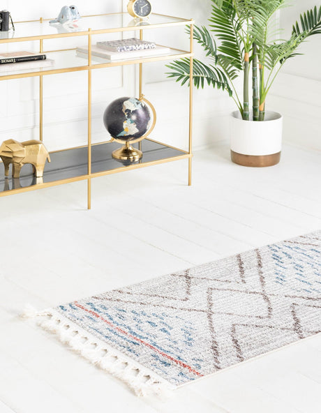 Ivory 2' x 8' Aramis Runner Area Rug Polypropylene With Cotton Backing Easy Clean Living Room Bedroom Dining Office Carpet for Sale at Rug Engine