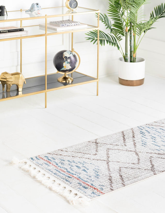 Ivory 2' x 6' Aramis Runner Area Rug Polypropylene With Cotton Backing Easy Clean Living Room Bedroom Dining Office Carpet for Sale at Rug Engine