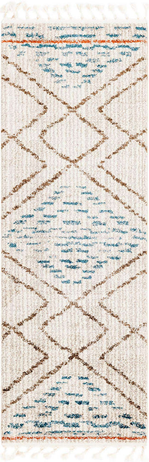 Ivory 2' x 6' Aramis Runner Area Rug Polypropylene With Cotton Backing Easy Clean Living Room Bedroom Dining Office Carpet for Sale at Rug Engine