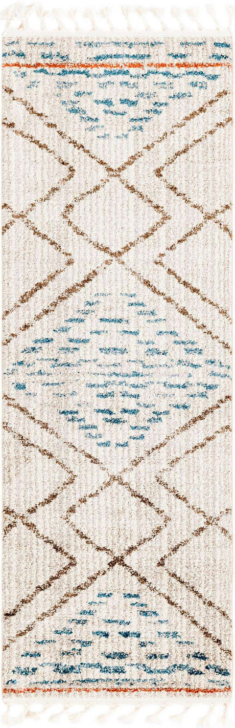 Ivory 2' x 6' Aramis Runner Area Rug Polypropylene With Cotton Backing Easy Clean Living Room Bedroom Dining Office Carpet for Sale at Rug Engine