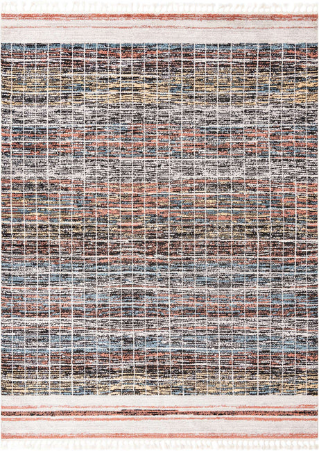 Multicolor 9' x 12' Aramis Rectangle Area Rug Polypropylene With Cotton Backing Easy Clean Living Room Bedroom Dining Office Carpet for Sale at Rug Engine