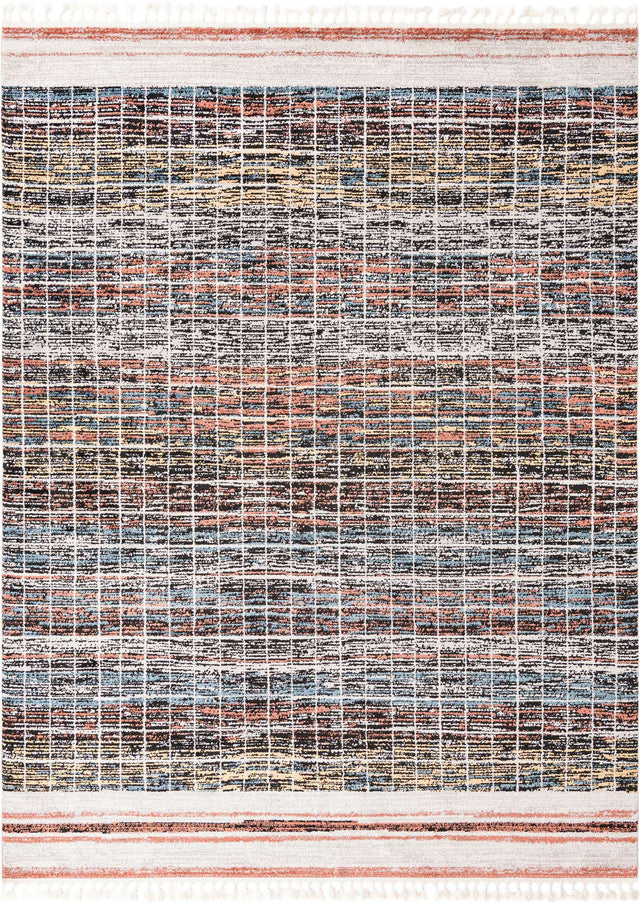 Multicolor 9' x 12' Aramis Rectangle Area Rug Polypropylene With Cotton Backing Easy Clean Living Room Bedroom Dining Office Carpet for Sale at Rug Engine